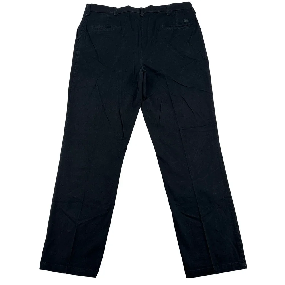Wrangler Mens 40x34 Relaxed Fit Chino Pants Black Cotton Stretch Career Casual